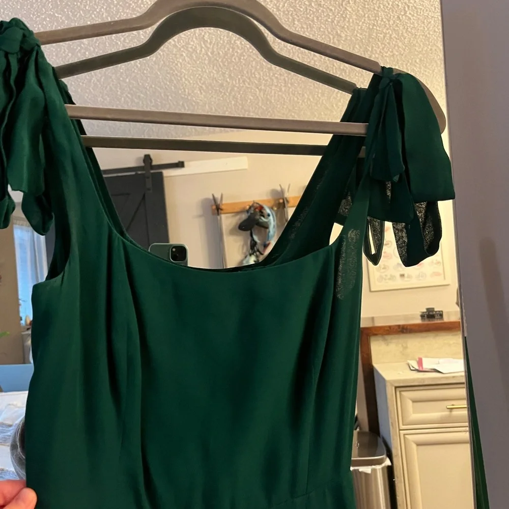 Reformation Green/Emerald Midi Dress with Slit - Picture 4 of 5